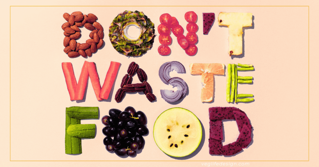 Don’t waste Food と食材の無駄を野菜で形どったメッセージ