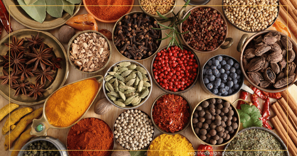 美味しそうな20種類以上のスパイス