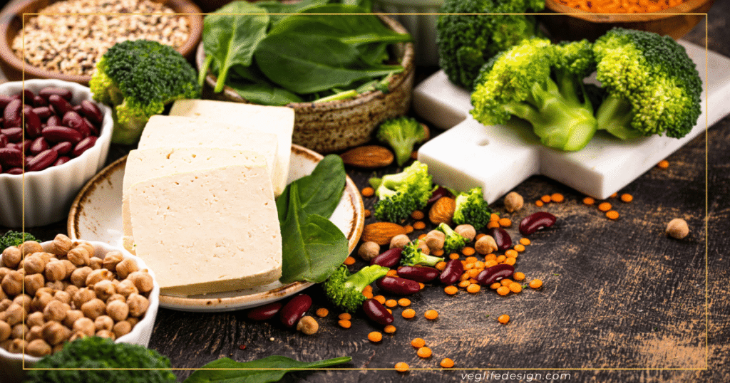 乾燥豆やナッツ類などの美味しそうなホールフードプラントベースの食材たち